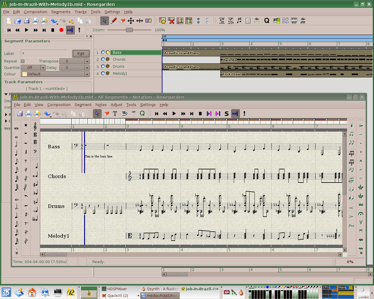 Powerful MIDI sequencing via the most up to date Rosegarden package